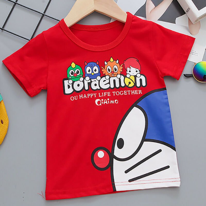 Round Neck Half Sleeve Set Doraemon Print - Image 7