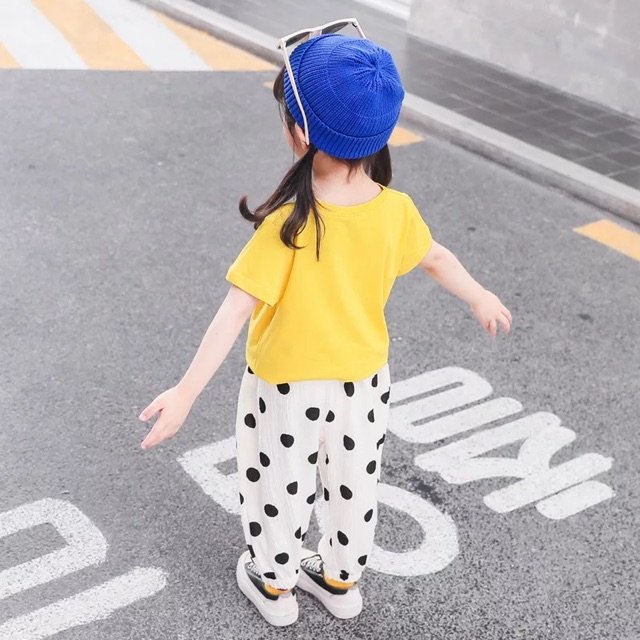 Girl's Cotton Half Sleeves T-Shirt & Lounge Pant Set Bear Print - Image 4