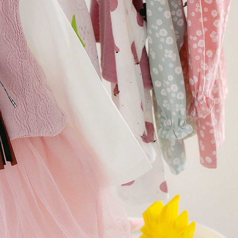 Girl's Korean Style Long Sleeve Round Frill Neck Embellished Frock - Image 6