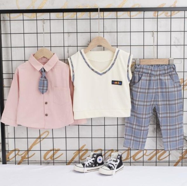 Boy's Korean Style Full Sleeve Casual Party Outfit 4 Piece Set - Image 2