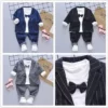 Boy's Korean Style Full Sleeve Casual Party Outfit 4 Piece Set