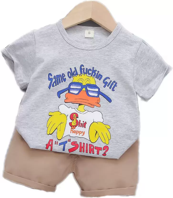 Round Neck Half Sleeve Set Duck Print - Image 12