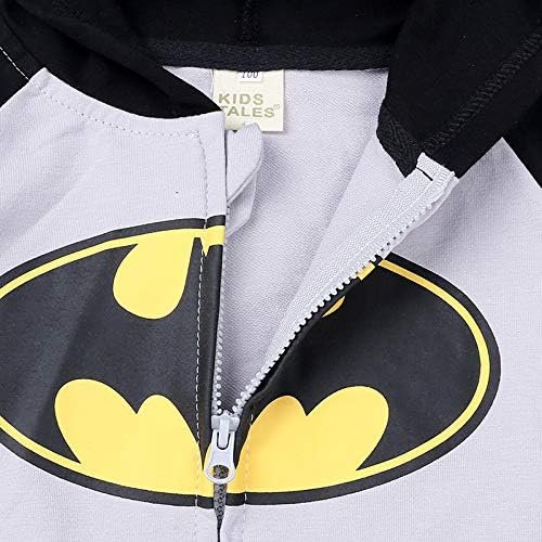 Boy's Korean Style Full Sleeves Cotton Knit Hoodie Sweatshirt With Batman Logo Print - Image 4