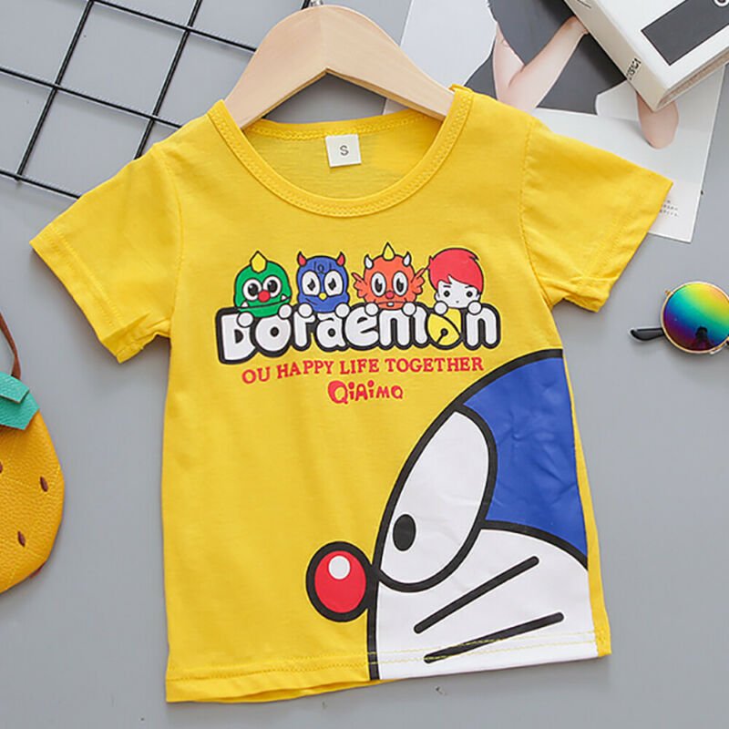 Round Neck Half Sleeve Set Doraemon Print - Image 4