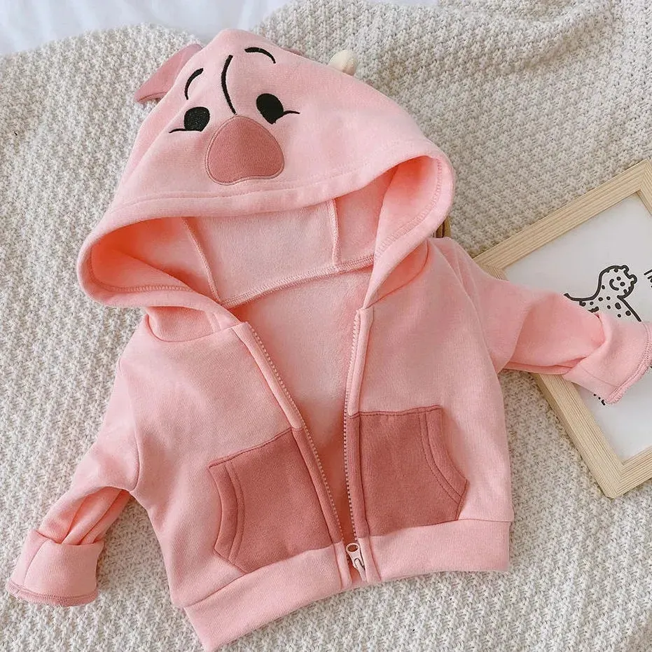 Girl's Korean Style Full Sleeves Cotton Knit Hoodie Sweatshirt - Image 3