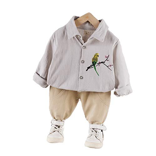 Boy's Full Sleeve Casual Outfit 2 Piece Set Parrot Print - Image 3