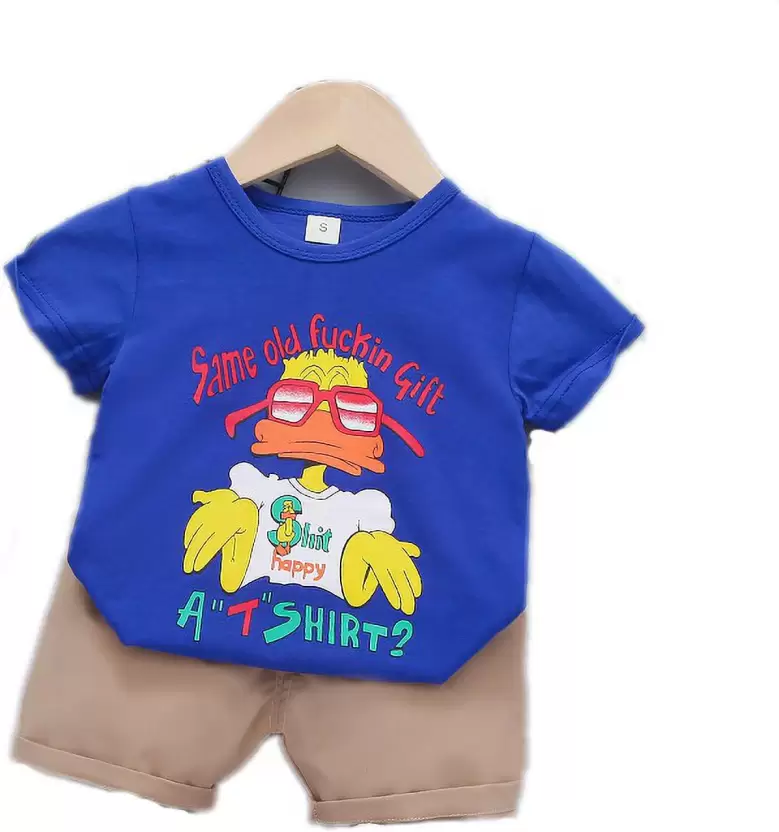 Round Neck Half Sleeve Set Duck Print - Image 6