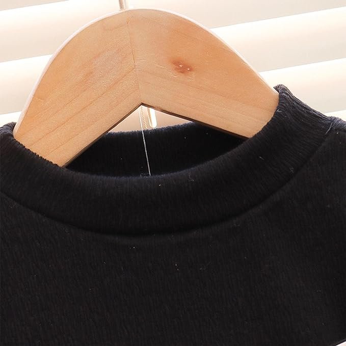 Girl's Korean Style Long Sleeve Round Neck Bow Attached Embellished Plaid Frock - Image 8