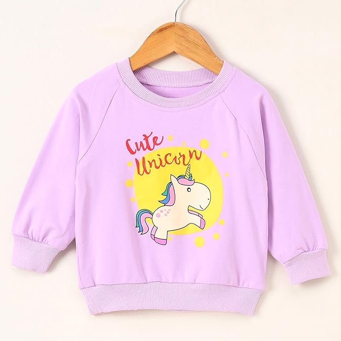Girl's Full Sleeve Round Neck Sweatshirt Unicorn Print - Image 11