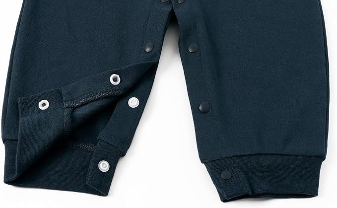 Cotton Full Sleeves Party Romper With Diamond Print Attached Waistcoat & Bow - Image 5