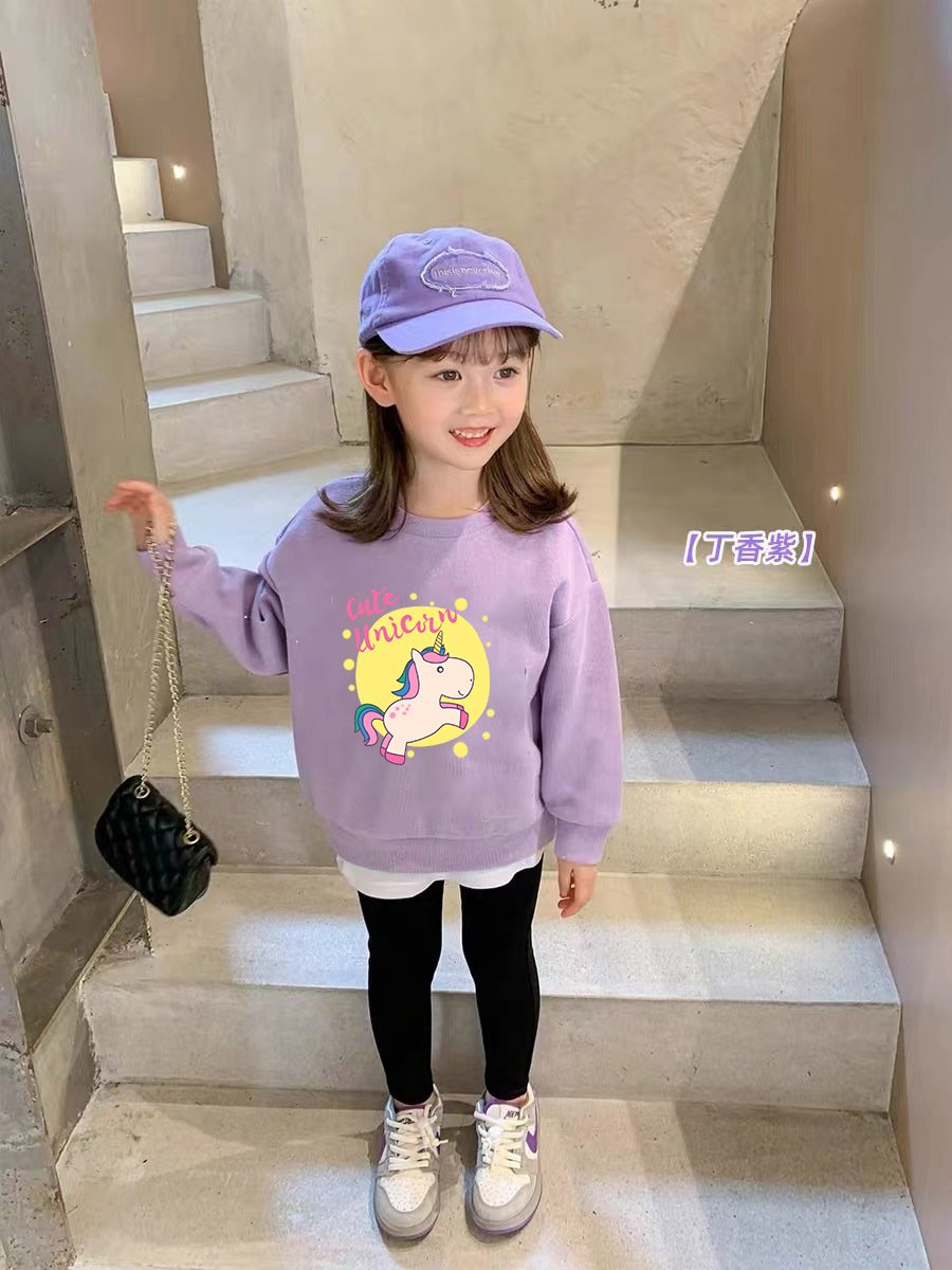 Girl's Full Sleeve Round Neck Sweatshirt Unicorn Print - Image 23