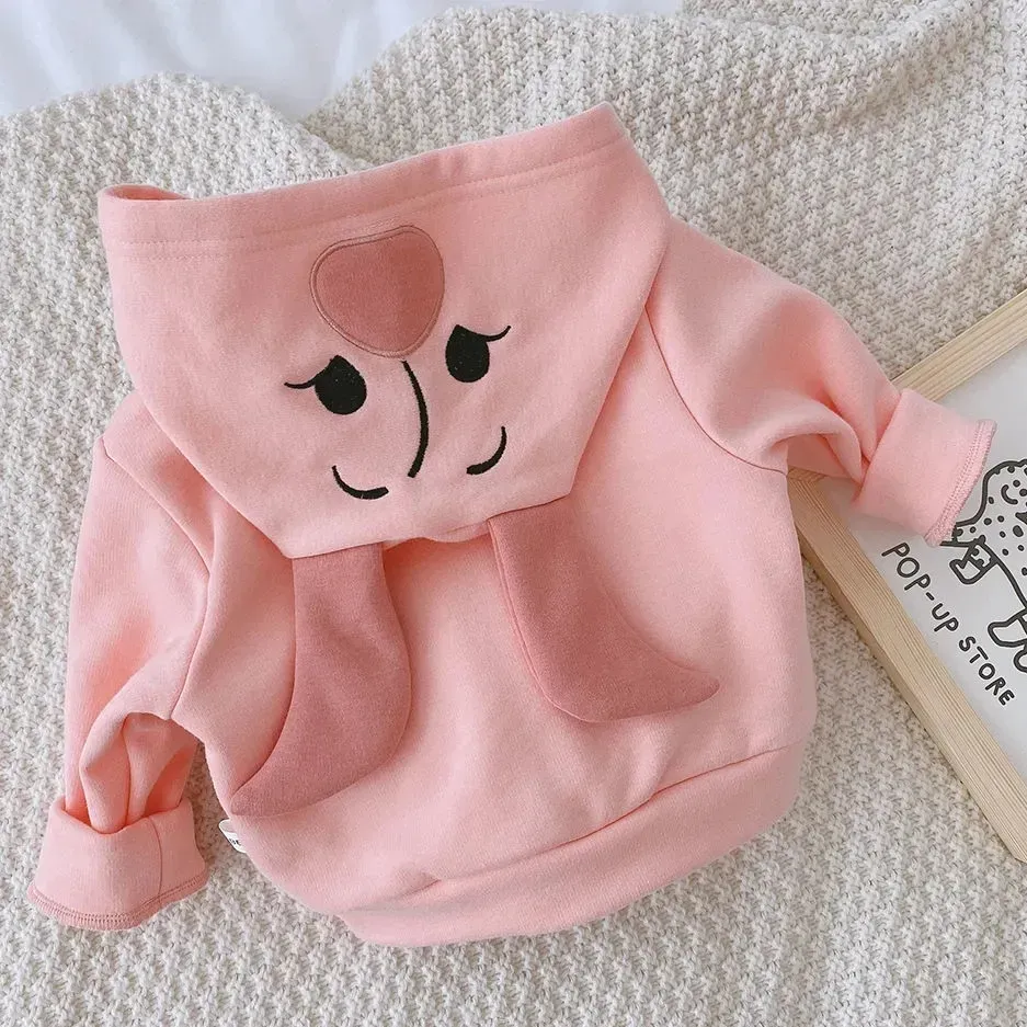 Girl's Korean Style Full Sleeves Cotton Knit Hoodie Sweatshirt - Image 7