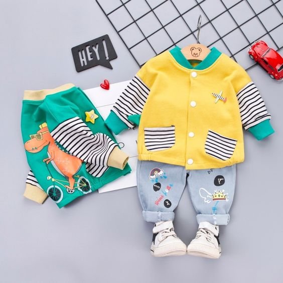 Boy's Korean Style Full Sleeve Casual Outfit 2 Piece Set - Image 4