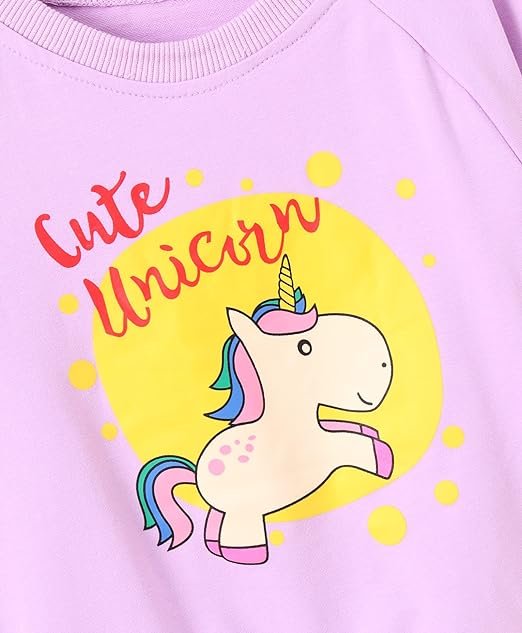 Girl's Full Sleeve Round Neck Sweatshirt Unicorn Print - Image 17