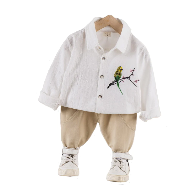 Boy's Full Sleeve Casual Outfit 2 Piece Set Parrot Print - Image 8