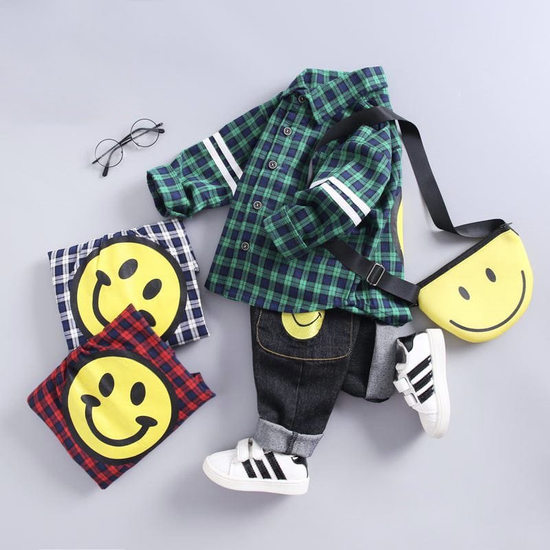 Boy's Full Sleeve Shirt and Pant Set Checks