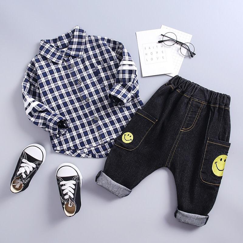 Boy's Full Sleeve Shirt and Pant Set Checks - Image 2
