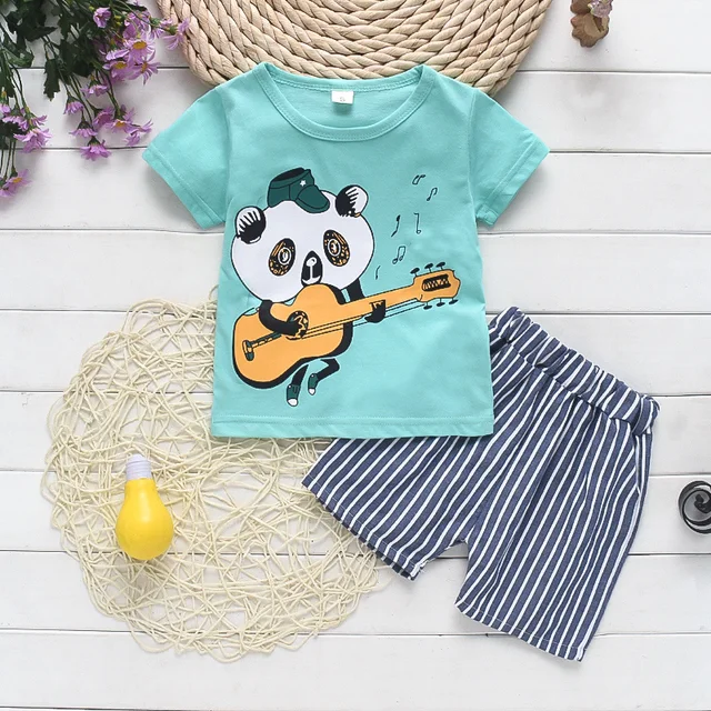 Round Neck Half Sleeve Set Panda Print - Image 4