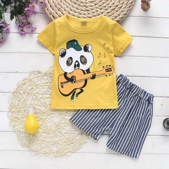 Round Neck Half Sleeve Set Panda Print - Image 5