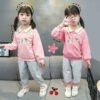 Girl's Cotton Full Sleeves Round Collar Neck T-Shirt & Pant Set