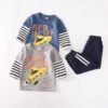 Boy's Cotton Full Sleeves T-Shirt & Lounge Pant Set Jet Print