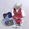 Boy's Korean Style Full Sleeve Casual Party Outfit 3 Piece Set