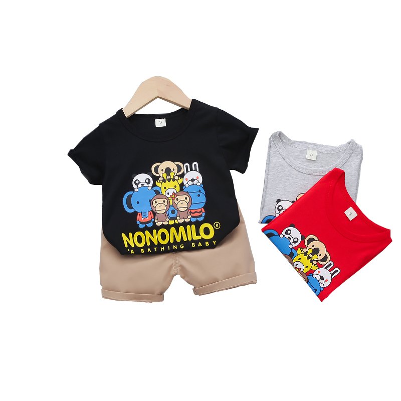 Round Neck Half Sleeve T-Shirt Set Animals Print - Image 7