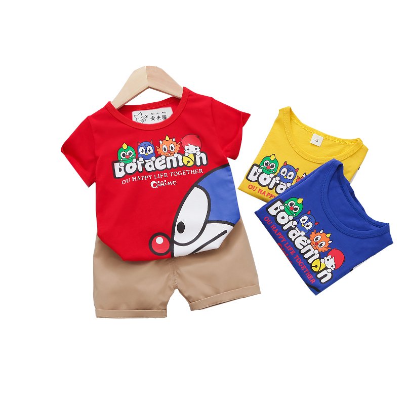 Round Neck Half Sleeve Set Doraemon Print - Image 21