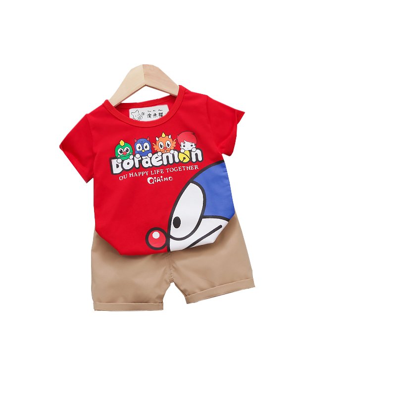 Round Neck Half Sleeve Set Doraemon Print - Image 22