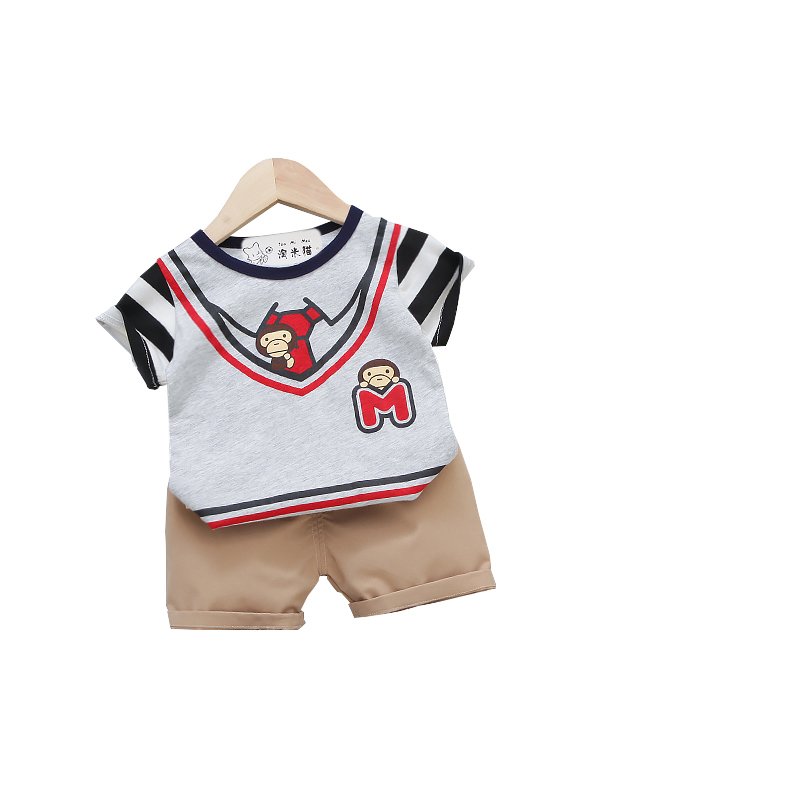 Round Neck Half Sleeve Set Monkey Print - Image 3