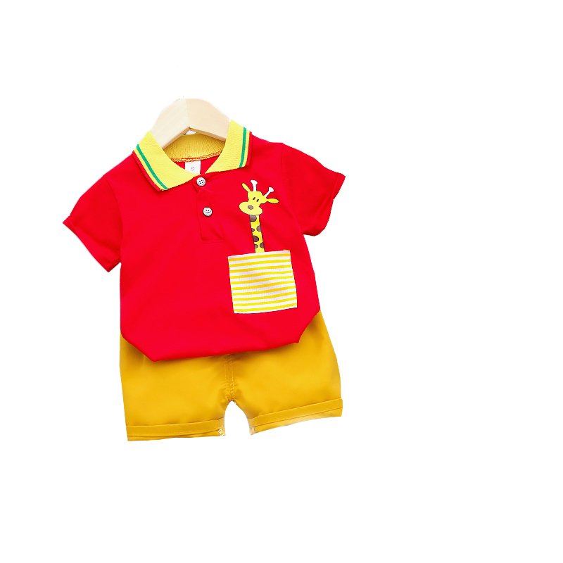 Polo Neck Half Sleeve Set Giraffe Print - Image 7