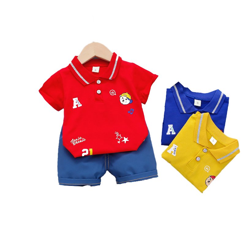 Polo Neck Half Sleeve Set Multi Image Print - Image 3