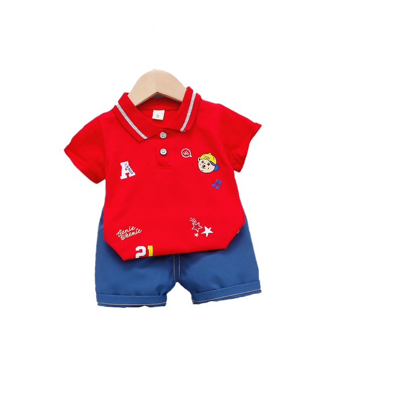 Polo Neck Half Sleeve Set Multi Image Print - Image 4