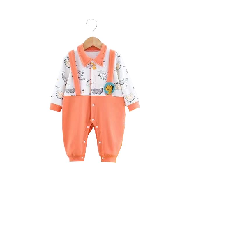 Boy's & Girl's Full Sleeves Suspender Detail Dino Print Romper - Image 4