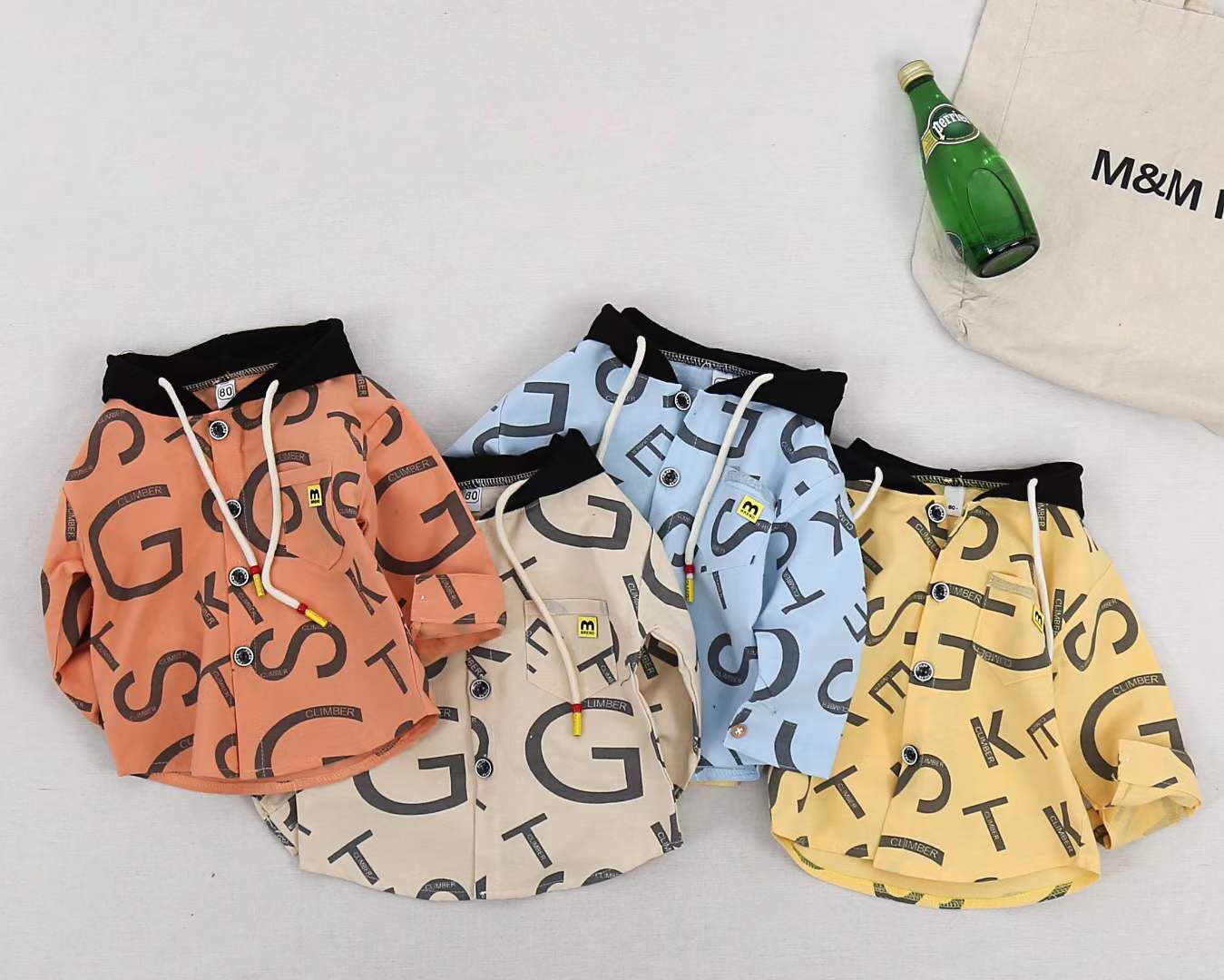 Boy's Korean Style Full Sleeves Print Hoodie Shirt