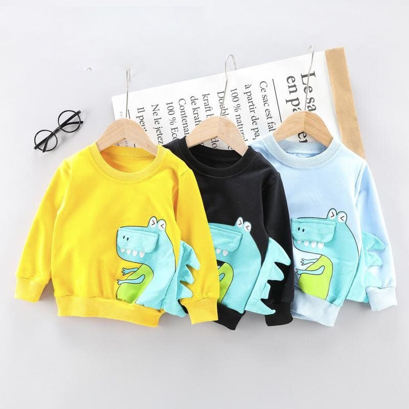 Boy's/Girl's Full Sleeve Round Neck Sweatshirt Dino Print