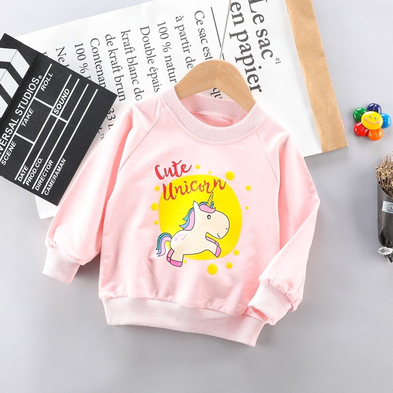 Girl's Full Sleeve Round Neck Sweatshirt Unicorn Print - Image 2