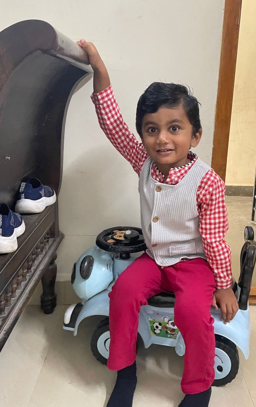 Boy's Korean Style Full Sleeve Casual Party Outfit Checked 3 Piece Set - Image 3