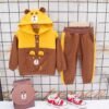 Boy's / Girl's Full Sleeves Hoodie And Lounge Pant Set Teddy Face Patch Work