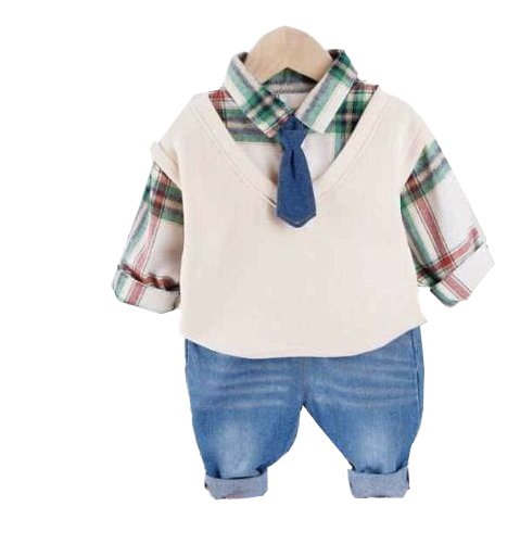 Boy's Korean Style Full Sleeve Casual Party Outfit 4 Piece Set - Image 3