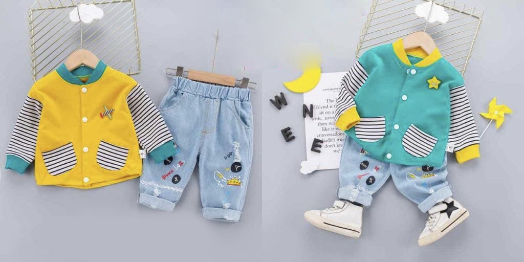 Boy's Korean Style Full Sleeve Casual Outfit 2 Piece Set - Image 7