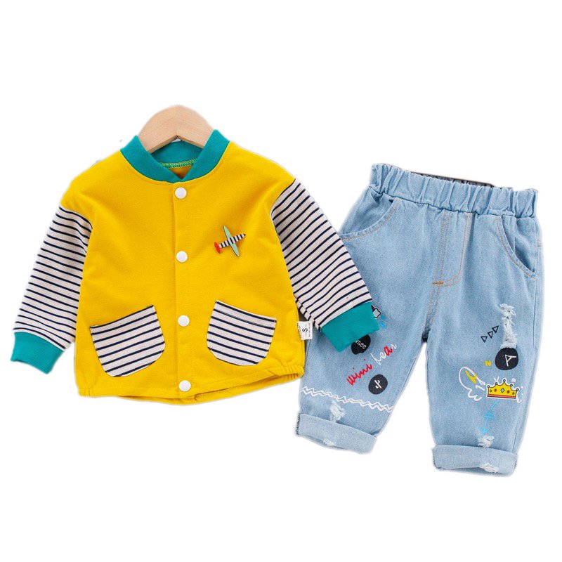 Boy's Korean Style Full Sleeve Casual Outfit 2 Piece Set - Image 9