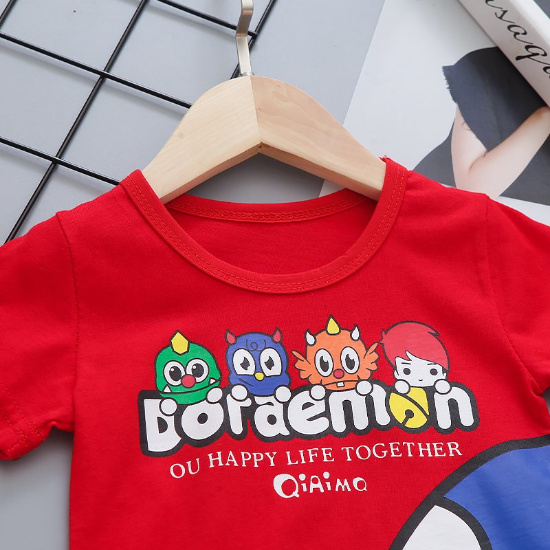 Round Neck Half Sleeve Set Doraemon Print - Image 14