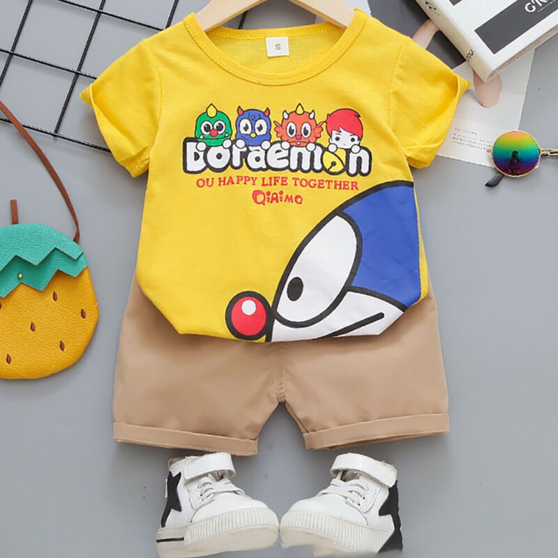 Round Neck Half Sleeve Set Doraemon Print - Image 18