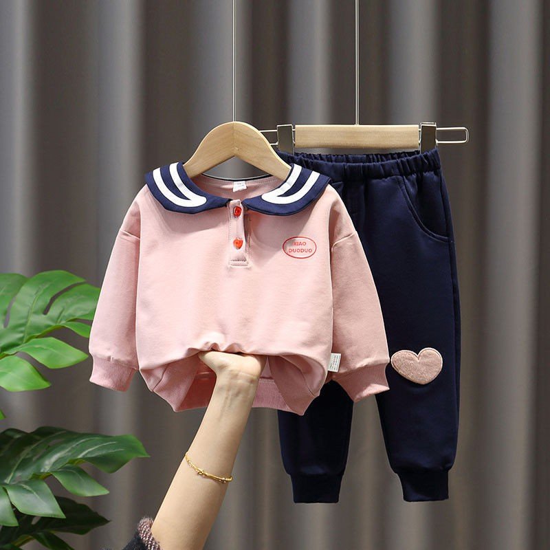 Girl's Cotton Full Sleeves T-Shirt & Pant Set With Patch Collar Work - Image 6
