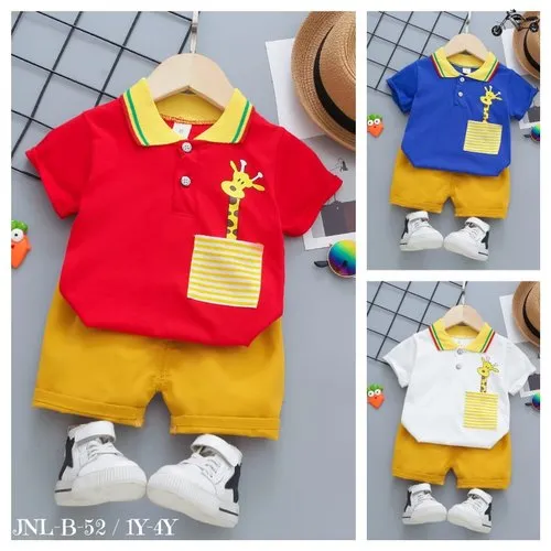 Polo Neck Half Sleeve Set Giraffe Print - Image 8